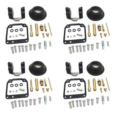 Imagem de Kit de reparo de carburador junta de válvula de agulha parafuso de ar diafragma a vácuo e boia para yamaha XJR400 1993-1998 XJR 400 (4 peças)