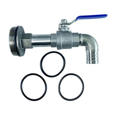 Imagem de menolana de tambor de aço de 50 galões, válvula de tanque IBC, G2", à prova de vazamentos, adaptador de saída de água, de barril de aço, Base Convexa 25mm