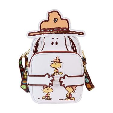 Imagem de Loungefly Peanuts 50th Anniversary Snoopy's Beagle Scouts Cosplay Crossbuddies Bolsa com bolsa de moedas, Branco, Standard