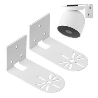 Imagem de OLAIKE Pacote com 2 suportes de parede adesivos para Wyze Cam Pan V3/V2 e Google Nest Cam (bateria)/câmera de segurança interna e Eufy Cam E220/P24
