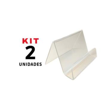 Imagem de 2 Displays Suporte Porta Cartão Celular de visita em Acrílico Cast 2mm
