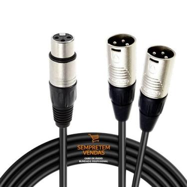 Imagem de Cabo de Áudio Blindado Y XLR Fêmea XLR Macho Duplo 9 Metros - Semprete