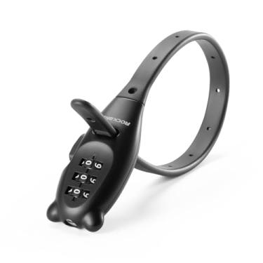 Imagem de ROCKBROS Combinação de trava de bicicleta com fecho de correr, cadeado de cabo pequeno, leve, para armário de geladeira com combinação ajustável para capacete, trava de bicicleta