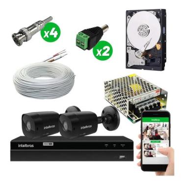Imagem de Kit Cftv 2 Cameras de Segurança Vhd1220b Black Hd 720p Dvr Mhdx c/hd -