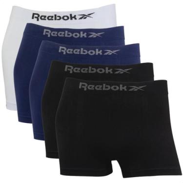 Imagem de Kit 5 Cueca Boxer Reebok Masculina Premium Classic Microfibra, 1branco