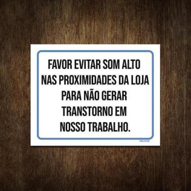 Imagem de Placa De Sinalização - Favor Evitar Som Alto 27X35 - Sinalizo