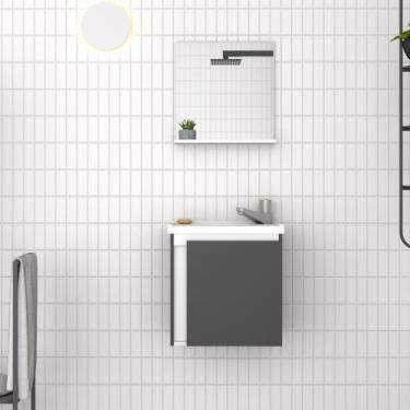 Imagem de Gabinete para Banheiro Com Cuba e Espelheira Ônix - Cozimax