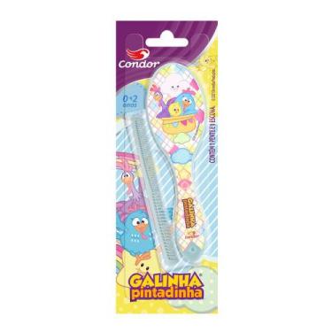Imagem de Kit Baby Condor Galinha Pintadinha 1 Escova + 1 Pente de Cabelo Cores 