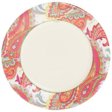 Imagem de Conjunto de 8 pratos de salada de papel Caspari Paisley divertido, marfim