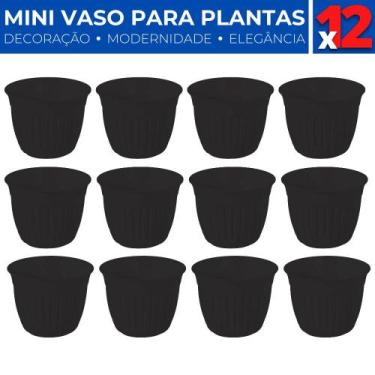 Imagem de Kit 12 Mini Vaso Plástico Plantas Suculentas Cacto Jardim - Plas Tutti