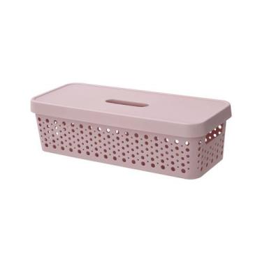 Imagem de Cestos Organizador c/ Tampa Trama Rattan 3,6L Usual Utilid - Usual Uti