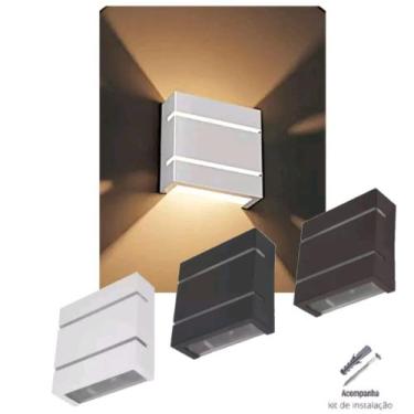 Imagem de Kit 24 Arandela Luminária Parede Muro Jardim - Cor Branco - TRIO LIGHT