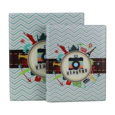 Imagem de Álbum de Fotos 10x15  Viagem 200 fotos c/ Estojo Fecho Imã - 181740 - 