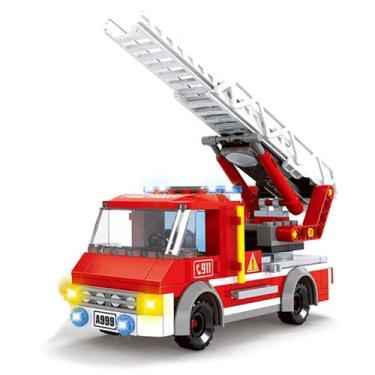 Imagem de Caminhão de Bombeiros com Escada 203 Peças +6 Anos - Blocos de Montar 