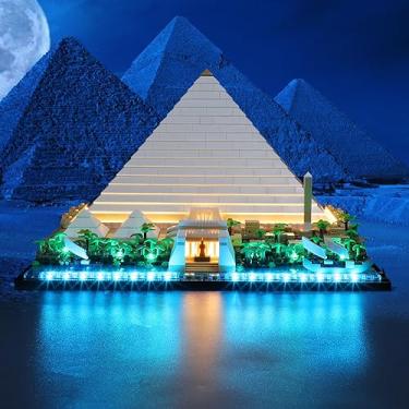 Imagem de Vaodest LED Light for Lego 21058 Architecture Great Pyramid of Giza Set,Design and Configuration Compatible with Model 21058(LED Light Only, Not Building Block Kit)