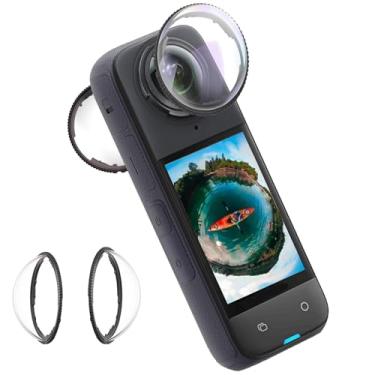 Imagem de OGITBIO Protetores de lente premium para Insta360 X4, desempenho óptico aprimorado, resistente a arranhões, maior transparência, protetor de lente de vidro temperado, dureza 10H