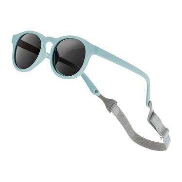 Imagem de VideMundi Óculos de sol para bebês com alça polarizada flexível UV400 para bebês meninos meninas de 0 a 24 meses, Verde claro
