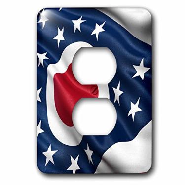 Imagem de 3dRose LSP_236160_6 Bandeira do Estado dos EUA de Ohio Acenando com a tampa de tomada de vento