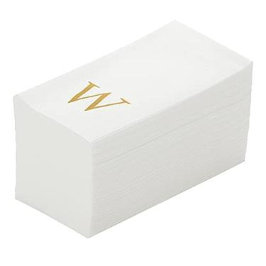 Imagem de Guardanapo de papel branco Luxenap Retângulo Gold Letter W – Air Laid, Sans Serif Font – 39 cm x 20 cm – Caixa com 2000 unidades