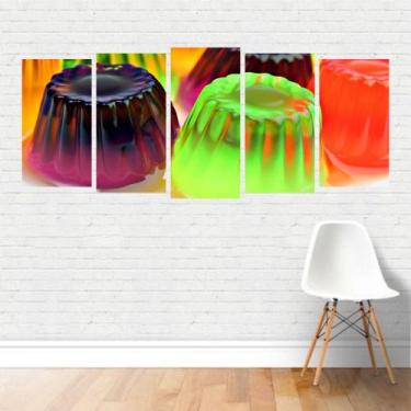 Imagem de Quadro Alimentos Gelatina Sobremesa Doce Colorido Canvas - Plinplin