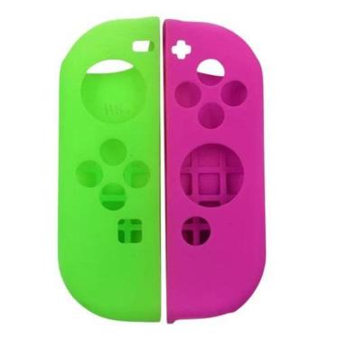 Imagem de Par Capa De Silicone Para Joy Con Verde E Rosa Switch