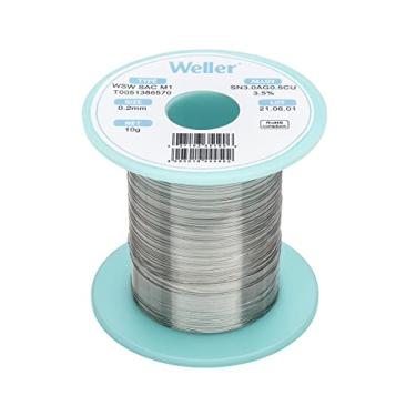 Imagem de Weller WSW SAC M1 (T0051386570) Fio de solda sem chumbo, diâmetro: 0,2 mm / 0,008 pol, Peso: 10 g / 0,353 oz, Liga Sn96.5Ag3.0Cu0.5, conteúdo de fluxo 3,5%