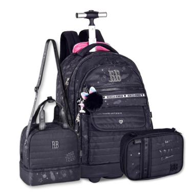 Imagem de Mochila Rodinhas Rebecca Bonbon com Lancheira e Estojo Box-Feminino
