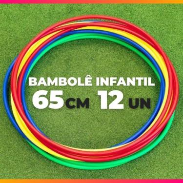 Imagem de Kit 12 Bambolês Arco Infantil Criança Argola Aro 65 cm Brinquedos Ar L