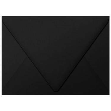 Imagem de Envelopes LUXPaper A7 em 80 lb. Envelopes com aba em contorno preto meia-noite, impressos para convites, pacote com 50, tamanho da envelope 13,7 x 18,8 cm (preto)