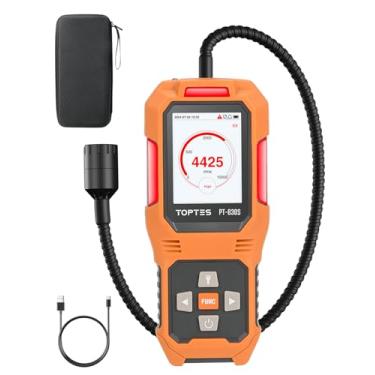Imagem de TopTes Detector de vazamento de gás recarregável PT-830S com sonda flexível de 14,5 polegadas, faixa de 0 a 10.0000 ppm, tela colorida TFT e 3 tipos de alarme, detector de vazamento de gás natural