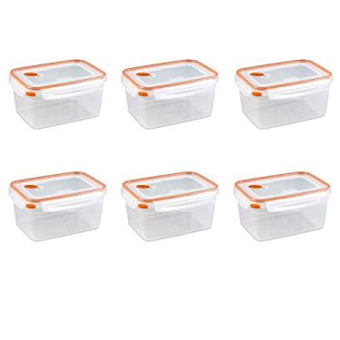 Imagem de Sterilite 0 Ultra Seal 12,0 Cup Food Storage Container, Clear Lid e base com tangerina Acentos, 6-Pack