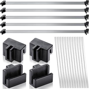 Imagem de Epakh O conjunto de 36 trilhos de armário de arquivo de metal inclui 12 trilhos divisores de gabinete, 24 clipes de trilho de arquivo suspensos para barras de moldura de pasta suspensa, armazenamento