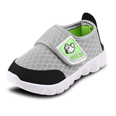 Imagem de Tênis de bebê para meninas, meninos, crianças, respirável, de malha, leve, atlético, para corrida, caminhada, sapatos casuais, Cinza, 4 Toddler