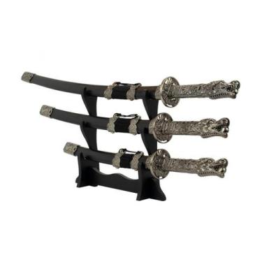 Imagem de Jogo 3 Mini Espada Decorativa Japonesa Katana  - Taimes