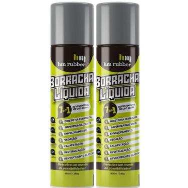 Imagem de Kit 2 Tinta Borracha Líquida Cinza Impermeabilizante 400ml Hm Rubber S