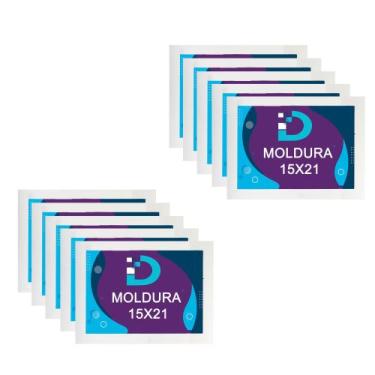 Imagem de Kit 10 Molduras Brancas 15x21 Com Fundo Em Eucatex Para Decoração e Ar