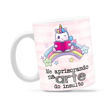 Imagem de Caneca Arte do Insulto Divertida Porcelana Xícara 325ml + Caixa Presen