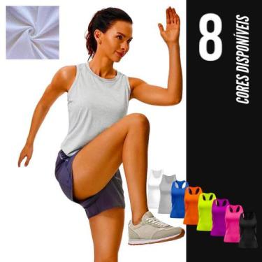 Imagem de Camiseta REGATA DRY FIT FEMININA Blusinha tecido furadinho Academia Fi