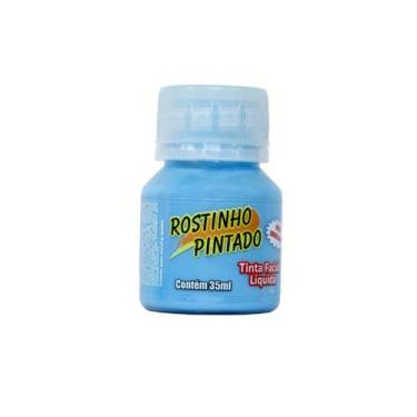 Imagem de Tinta liquida p/ pintura facial 35 ml  Rostinho Pintado, AZUL CLARO
