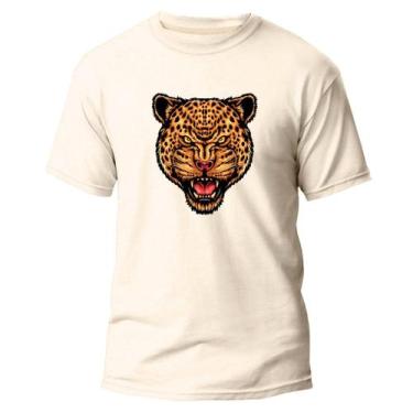 Imagem de Camiseta Algodão Premium Básica Estampa Digital Onça Feroz - NoBrand, 