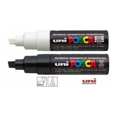 Imagem de Kit 5 Posca PC-8K  Pretas e Brancas - Uni-Ball
