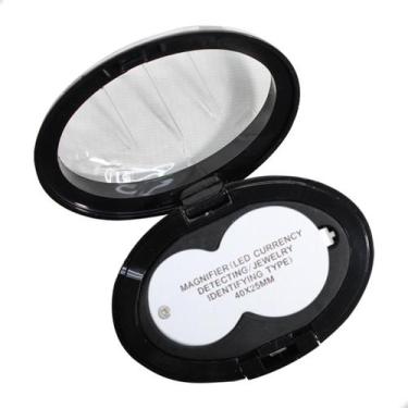 Imagem de Lupa de Bolso Ampl. 40x Lente de 23mm com Luz Led e Negra - Lemat Pres