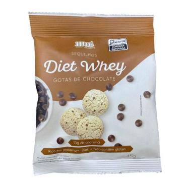 Imagem de Sequilhos Diet Whey, Sem Glúten Gotas de Chocolate Hué 45g - 13g de pr
