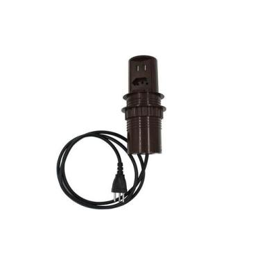 Imagem de Torre De Tomada Mesa Pop Marron 1 Elétrica 10a + 2 Usb - QTMOV