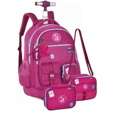 Imagem de Kit mochila de rodinha Luluca lançamento Clio Style, Rosa