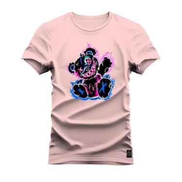 Imagem de Camiseta Plus Size Algodão 30.1 Estampa Dtf Ursão - Nexstar, Rosa, G3