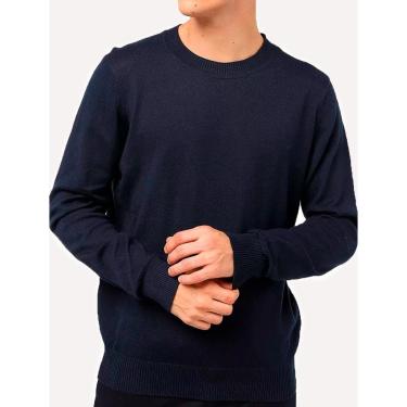 Imagem de Sueter Ellus Masculino Tricot C-Neck Visco Like Basic Round Azul Marinho-Masculino