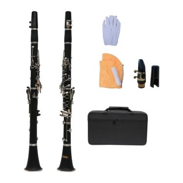 Imagem de Kit Clarinete Tivoli Si Bemol Bb 17 Chaves Estojo Case Luxo