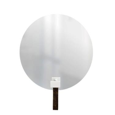 Imagem de Espelho Funcional Hook Branco Alça Rajada 50 Cm Redondo - e2g Design