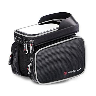 Imagem de Bolsa para quadro de bicicleta MOOZO à prova de chuva para bicicleta para ciclismo frontal com armação de tubo duplo bolsa de armazenamento transversal para iPhone X, 8, 7, 6, 6S Plus, Samsung S8, S7,